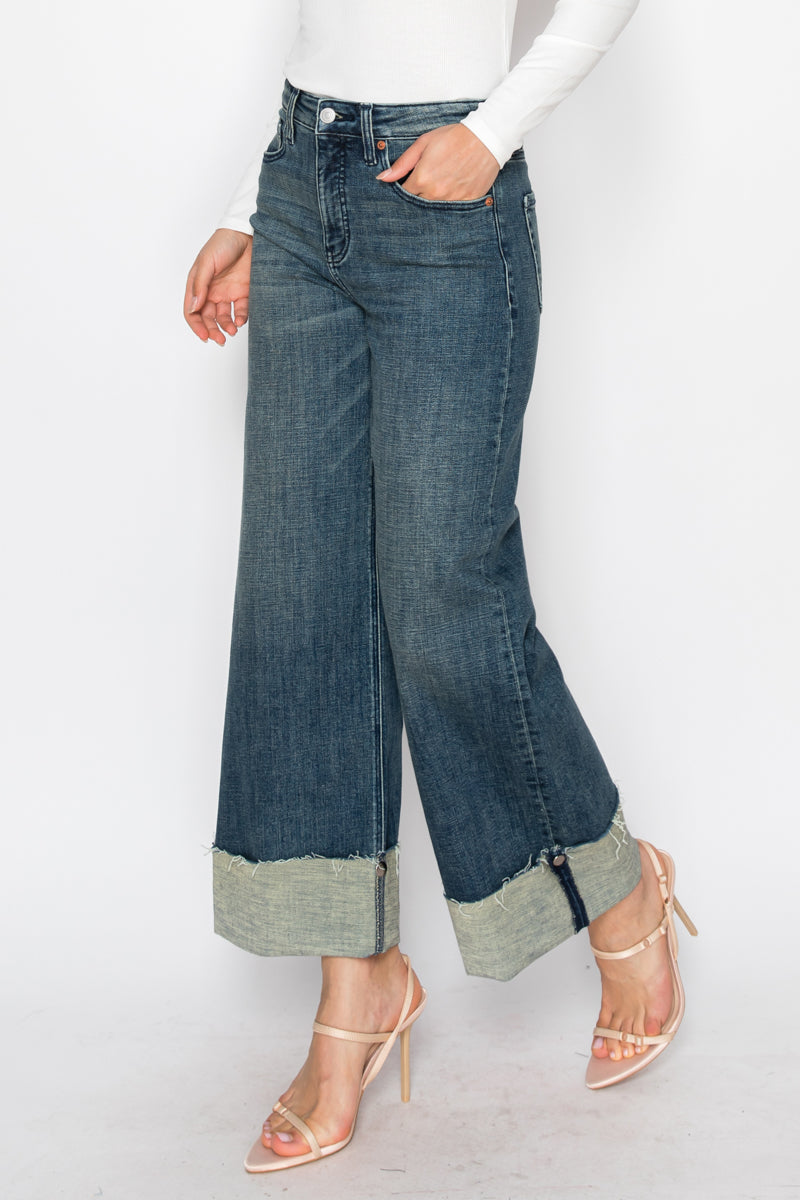 INSEAM TRANSFORM TUMMY CONTROL HIGH RISE WIDE LEG JEANS