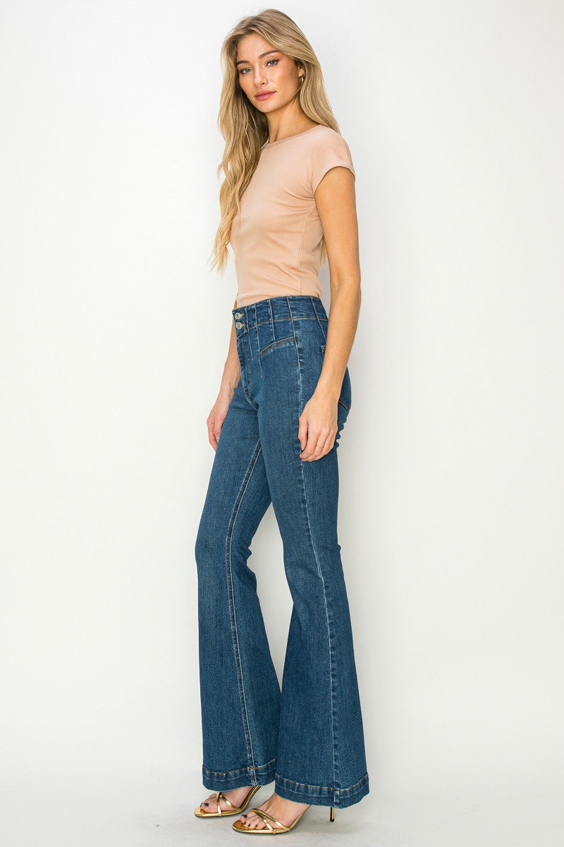 Ashley High Rise Modern Flare Jeans (Reg & Plus)