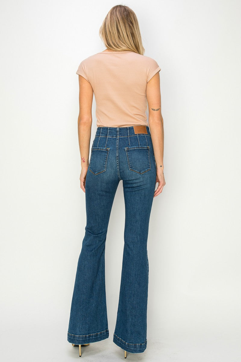 Ashley High Rise Modern Flare Jeans (Reg & Plus)