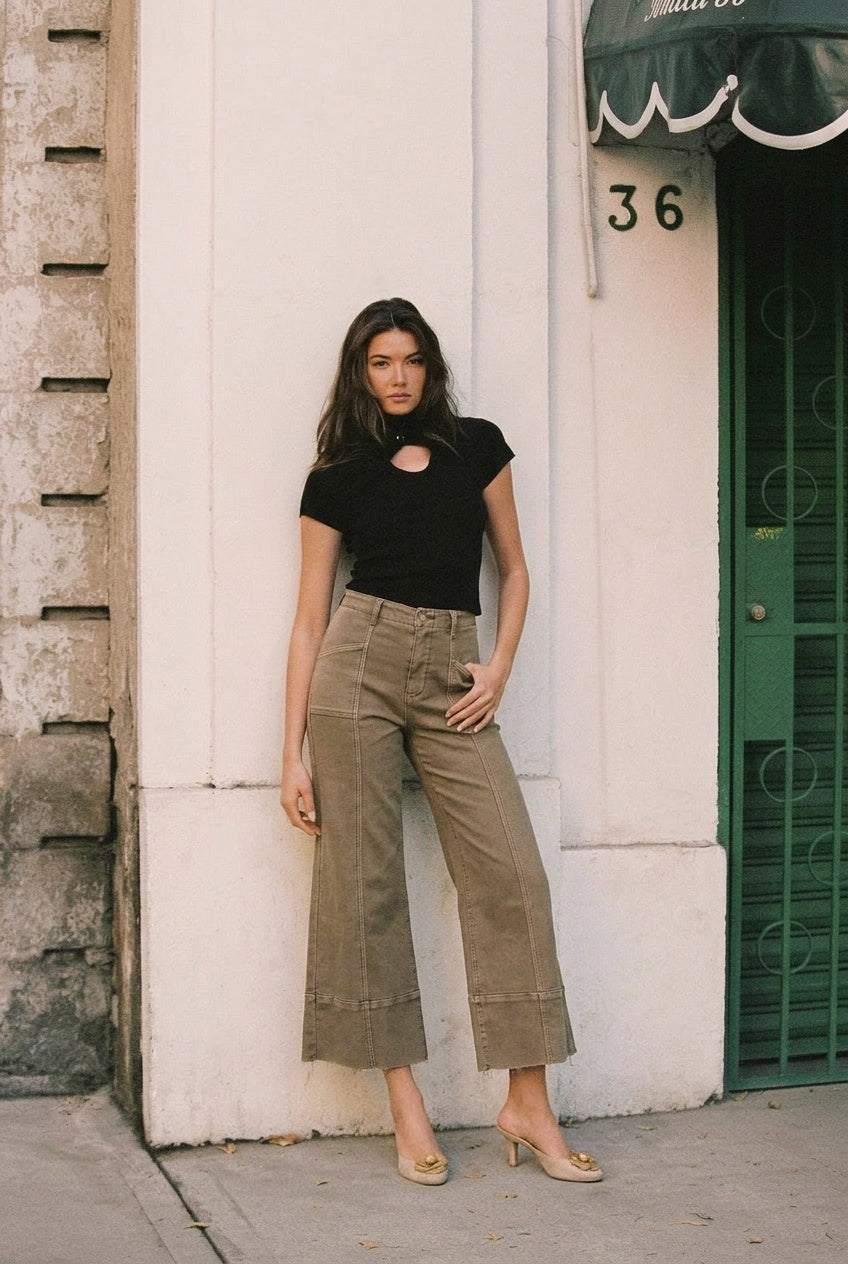HIGH RISE SLIM CROP PALAZZO