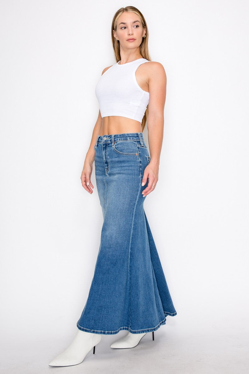 Astrid Denim Mermaid Maxi Skirt