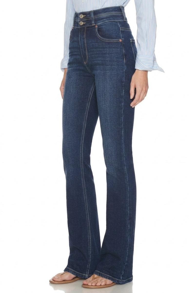 Julia Double Button High Rise Bootcut Jeans
