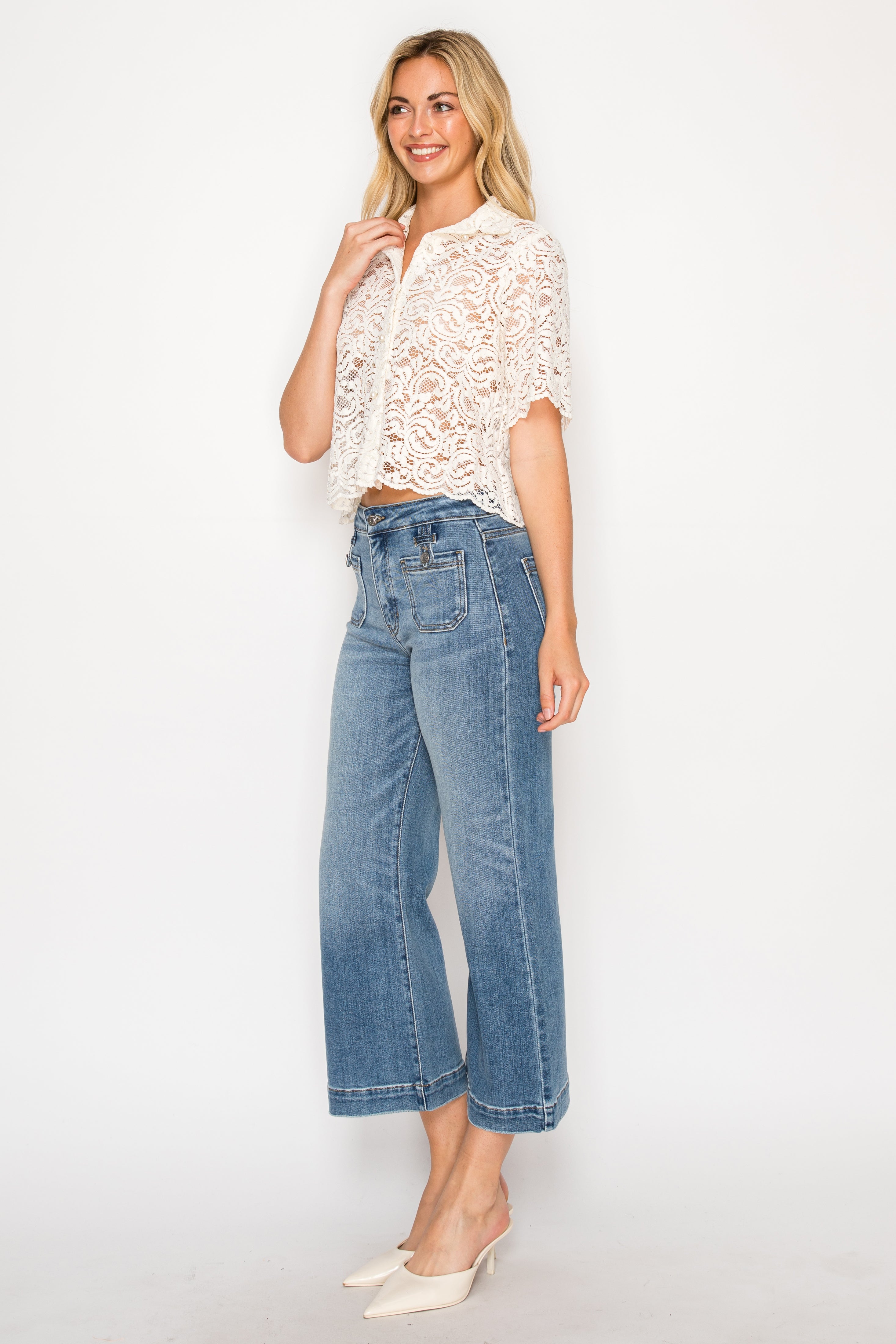 High Rise Crop Palazzo Tummy Control