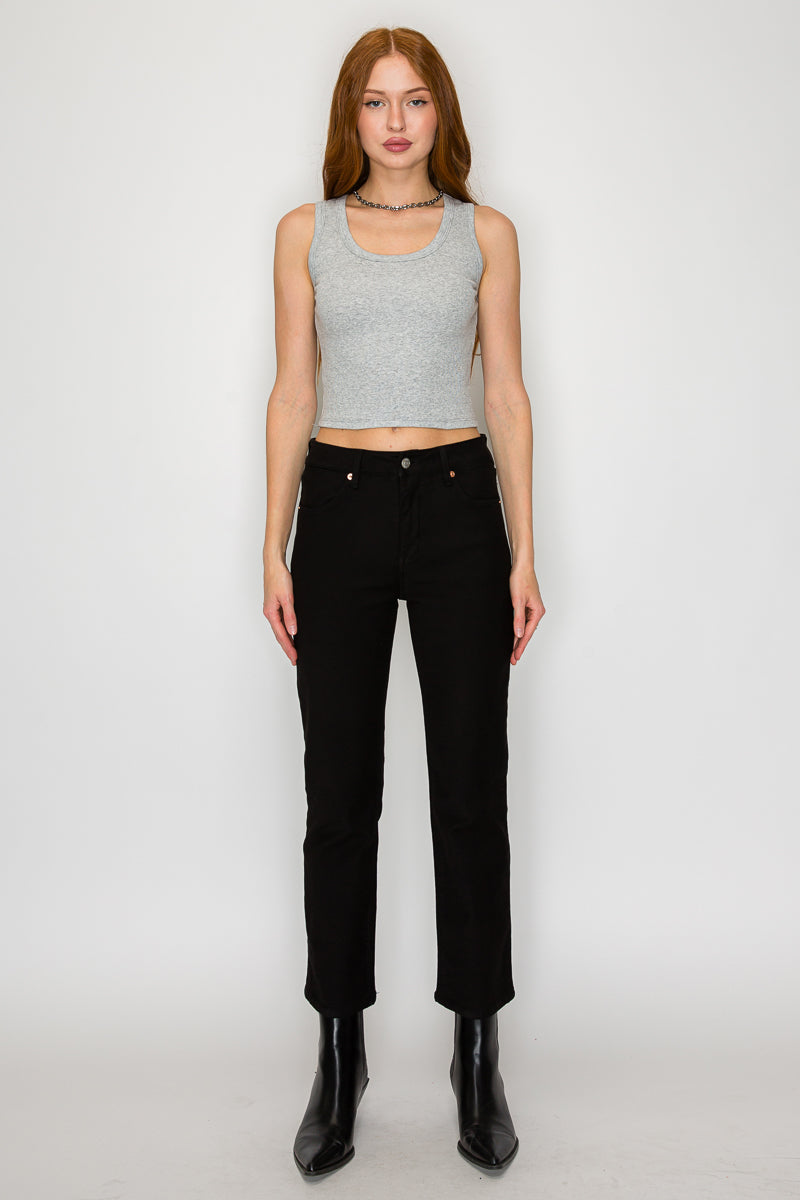 TUMMY CONTROL HIGH RISE ANKEL SLIM STRAIGHT PFD JEANS