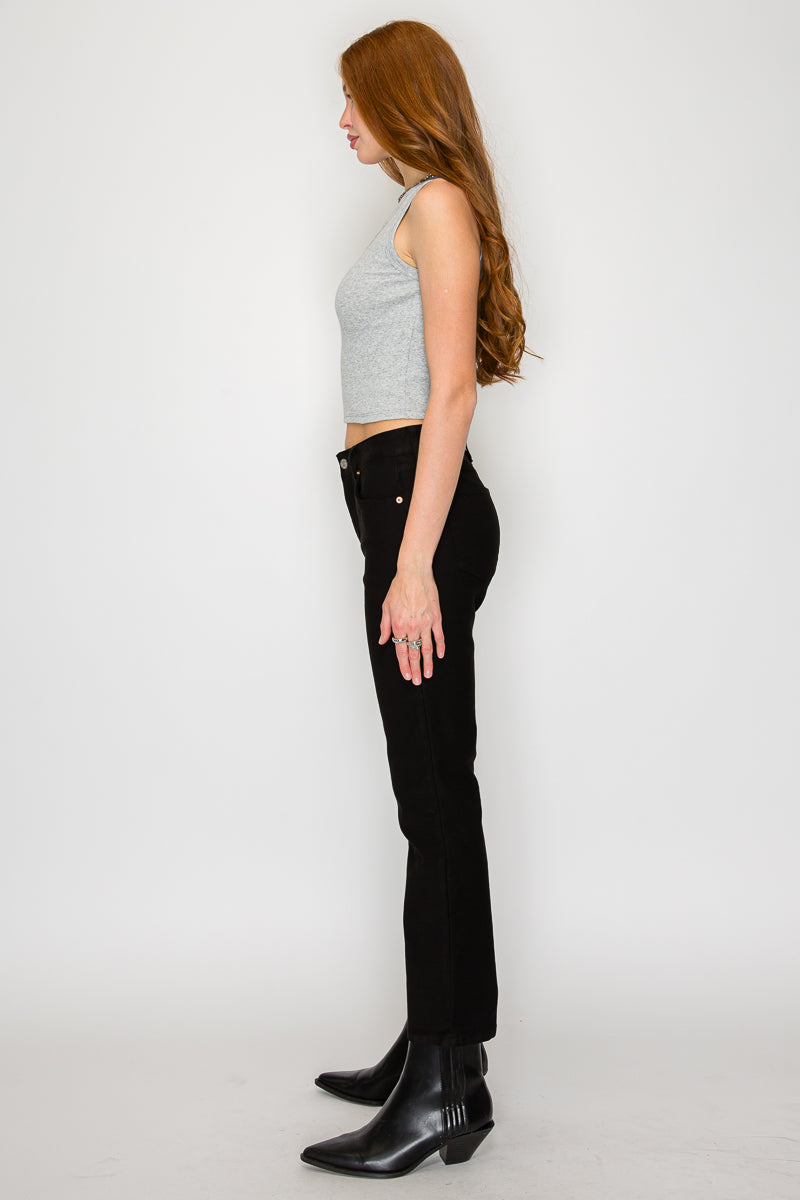 TUMMY CONTROL HIGH RISE ANKEL SLIM STRAIGHT PFD JEANS