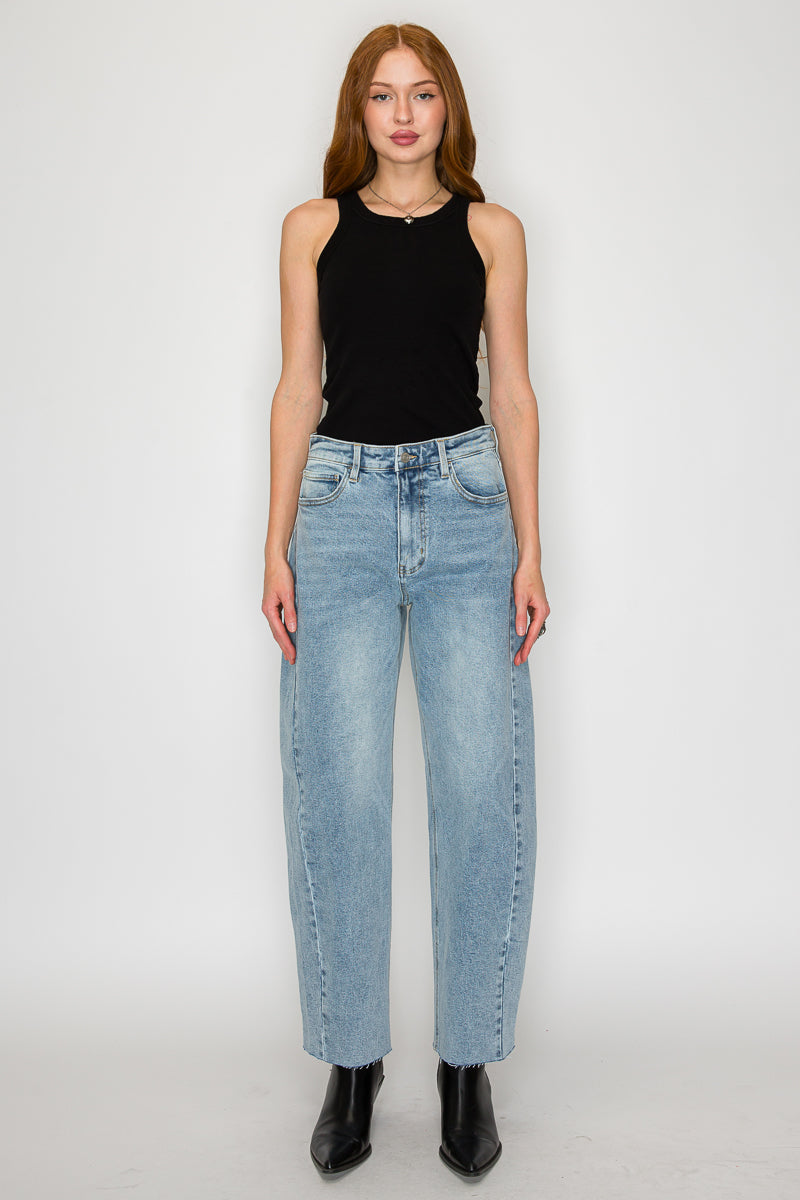 HIGH WAISTED BARREL JEANS Blue by Artemis