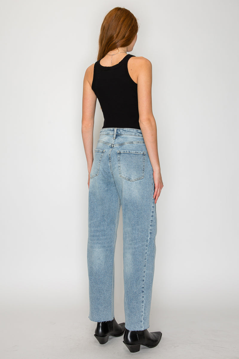 HIGH WAISTED BARREL JEANS Blue by Artemis