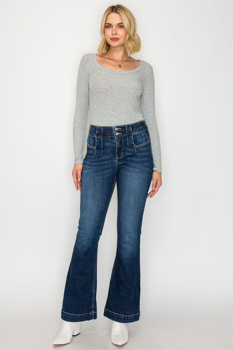 TUMMY CONTROL + HIP LIFTER HIGH RISE MODERN FLARE JEANS