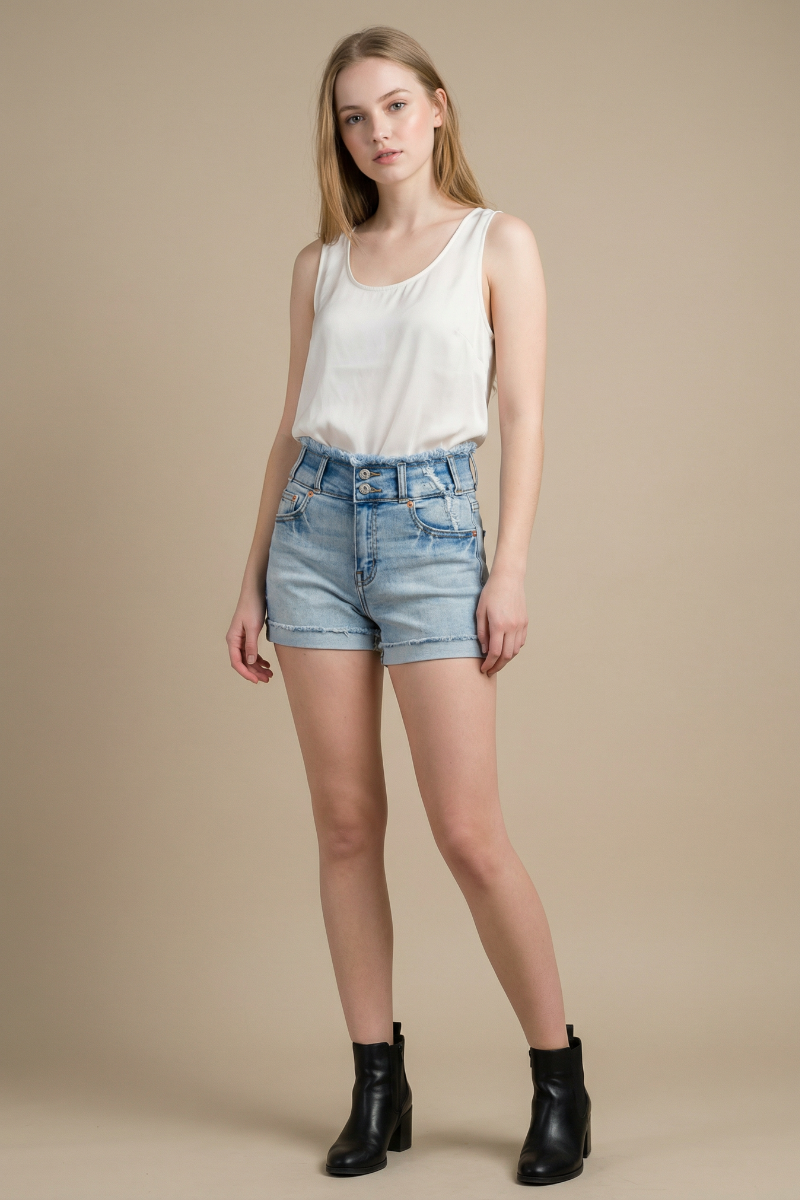 Rylee High Rise Wide Waistband Shorts (Reg & Plus)