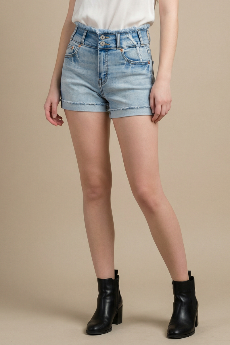Rylee High Rise Wide Waistband Shorts (Reg & Plus)