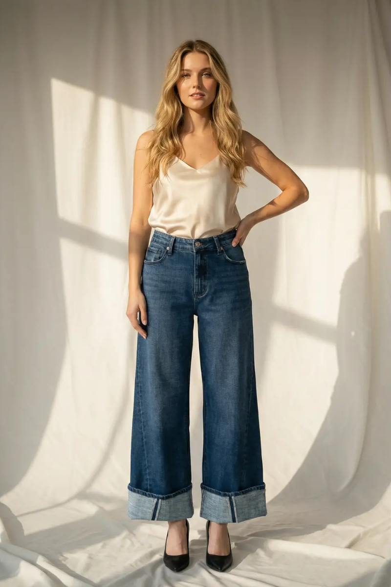 Athena Inseam Transfer High Rise A-Wide Jeans