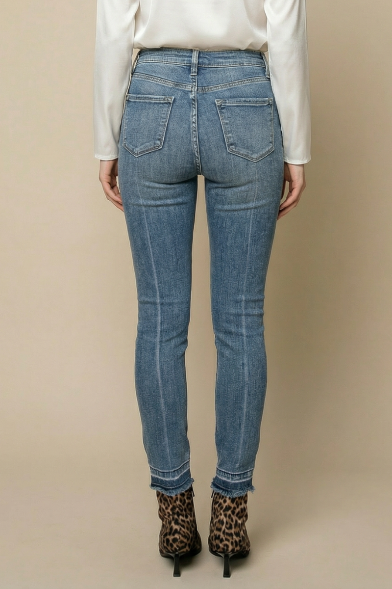 Katherine High Rise Crossover Skinny Jeans