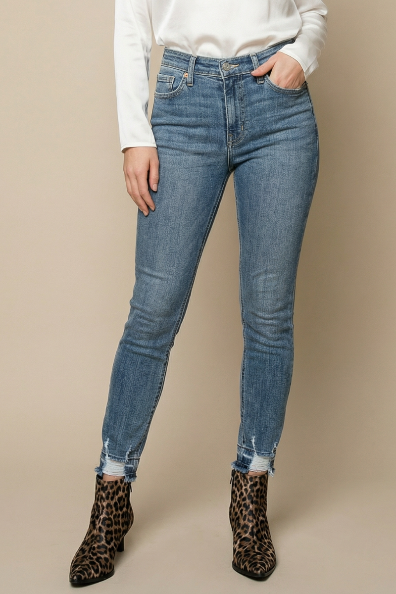 Katherine High Rise Crossover Skinny Jeans