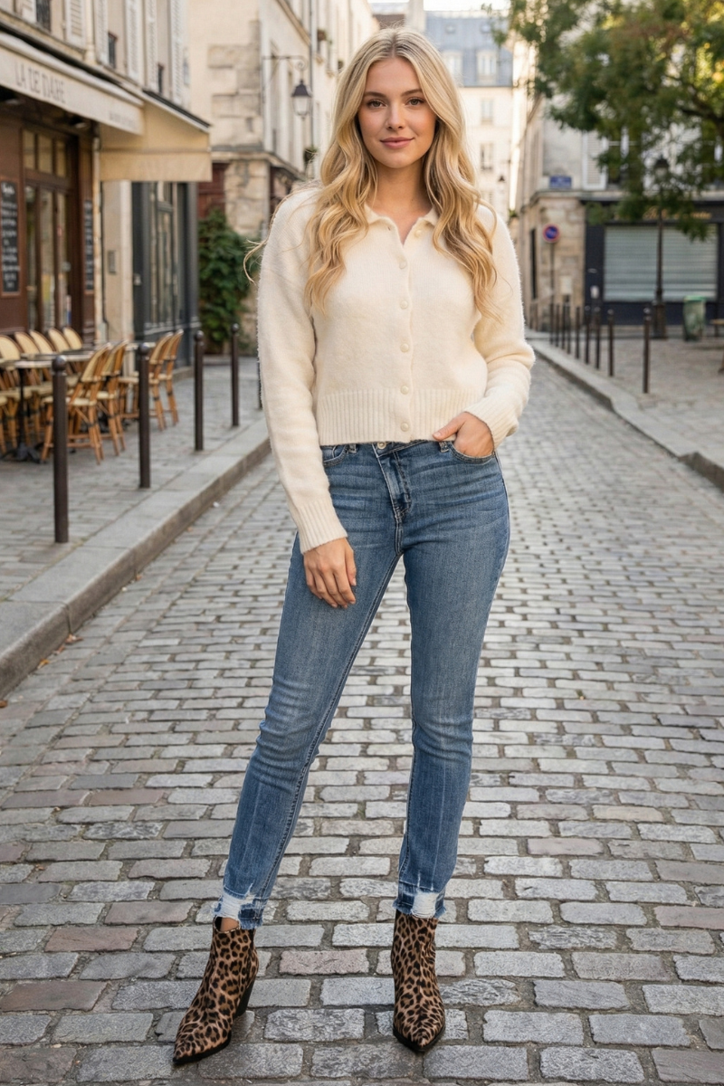 Katherine High Rise Crossover Skinny Jeans