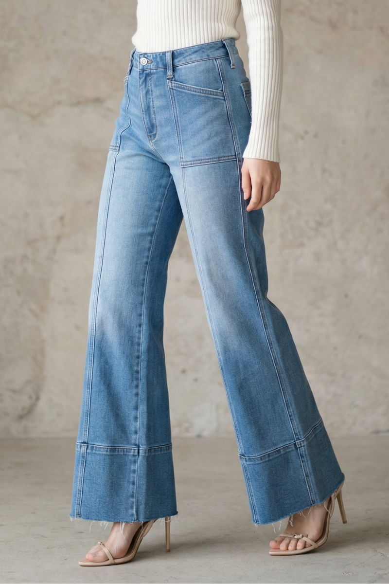 Eco Friendly Fabric Tummy Control Slim Palazzo Jeans
