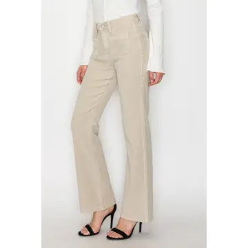 HIGH RISE GARMENT DYED BOOTCUT